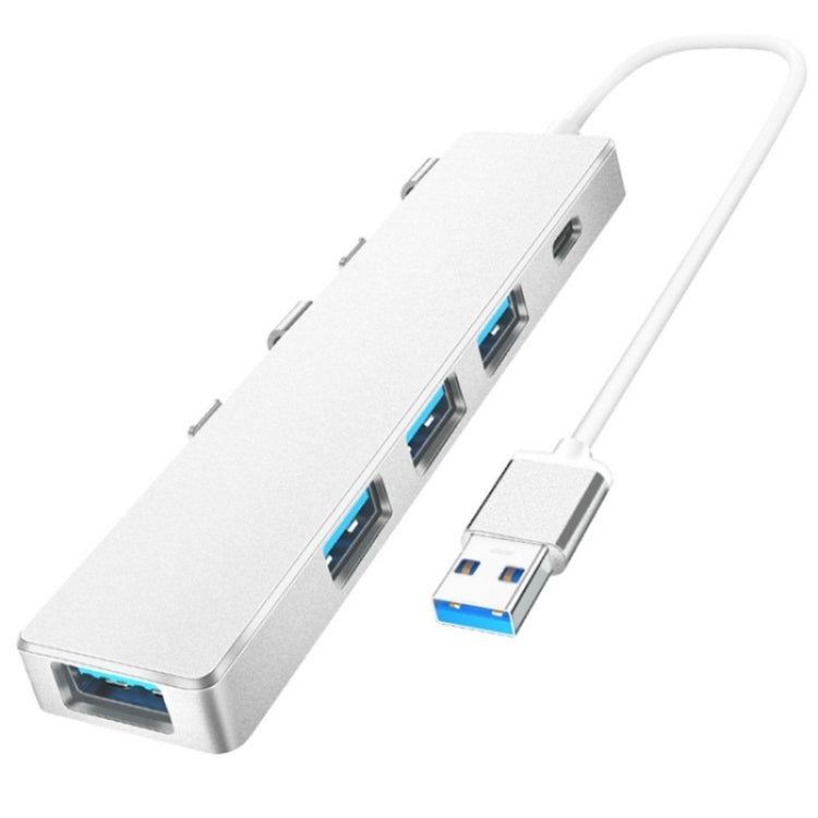 ADS-301A USB 3.0 to Type-C + USB 3.0 / 2.0 4-Ports Hub Laptop Expander(Silver) - USB 3.0 HUB by PMC TechLife | Online Shopping South Africa | PMC TechLife | Buy Now Pay Later Mobicred