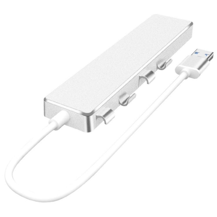 ADS-301A USB 3.0 to Type-C + USB 3.0 / 2.0 4-Ports Hub Laptop Expander(Silver) - USB 3.0 HUB by PMC Jewellery | Online Shopping South Africa | PMC Jewellery | Buy Now Pay Later Mobicred