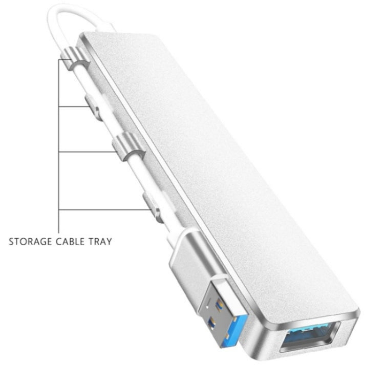 ADS-301A USB 3.0 to Type-C + USB 3.0 / 2.0 4-Ports Hub Laptop Expander(Silver) - USB 3.0 HUB by PMC Jewellery | Online Shopping South Africa | PMC Jewellery | Buy Now Pay Later Mobicred