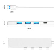 ADS-301A USB 3.0 to Type-C + USB 3.0 / 2.0 4-Ports Hub Laptop Expander(Grey)
