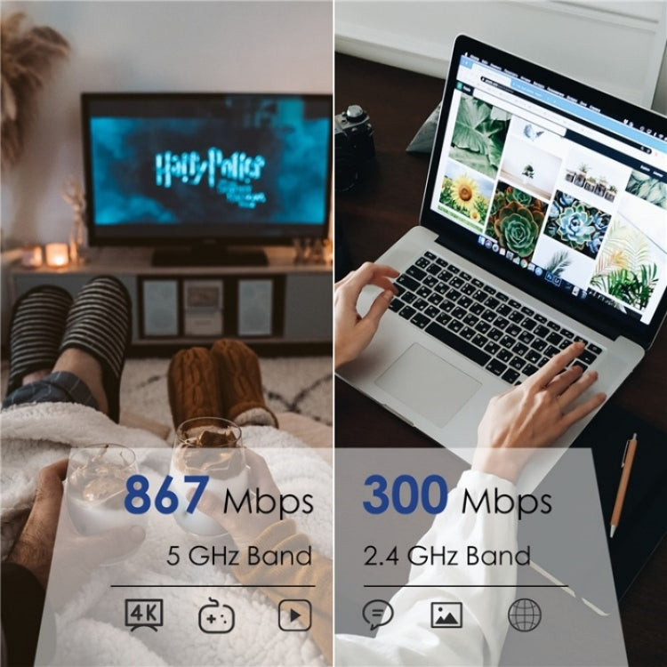 WAVLINK WN530G3 4x 5dBi Foldable Antenna AC1200 Dual Band Wireless Repeater Router, Plug:US Plug - free shipping - PMC Jewellery - Order now!