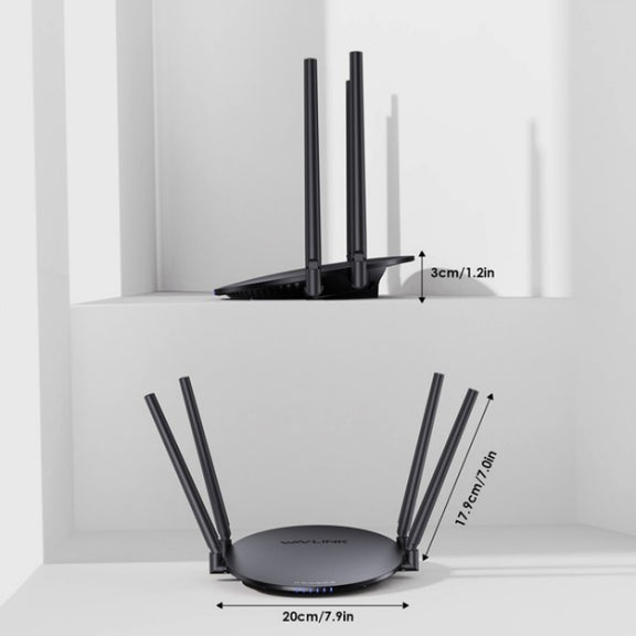 WAVLINK WN530G3 4x 5dBi Foldable Antenna AC1200 Dual Band Wireless Repeater Router, Plug:AU Plug
