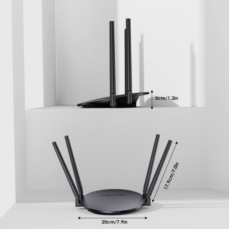WAVLINK WN530G3 4x 5dBi Foldable Antenna AC1200 Dual Band Wireless Repeater Router, Plug:AU Plug