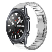 For Samsung Galaxy Watch3 45mm 22mm One Bead Paint Butterfly Buckle Alloy Watch Band(Silver)
