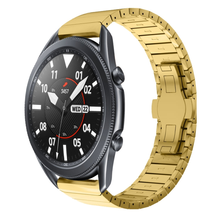 For Samsung Galaxy Watch3 45mm 22mm One Bead Paint Butterfly Buckle Alloy Watch Band(Gold) - free shipping - PMC TechLife - Order now!