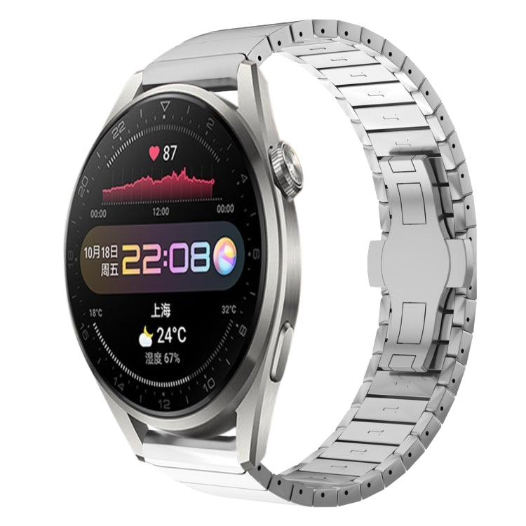 For Huawei Watch3 Pro 22mm One Bead Paint Butterfly Buckle Alloy Watch Band(Silver) - free shipping - PMC TechLife - Order now!