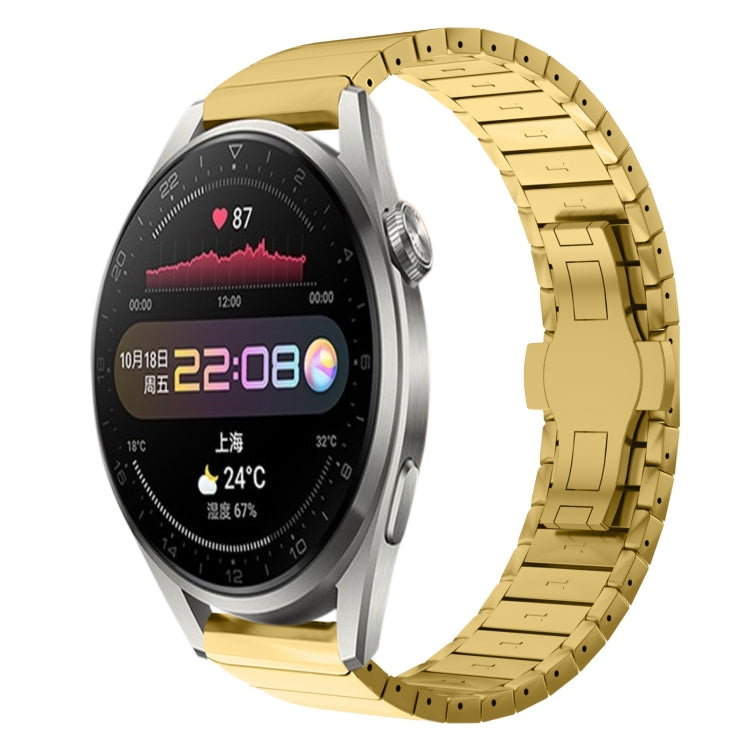 For Huawei Watch3 Pro 22mm One Bead Paint Butterfly Buckle Alloy Watch Band(Gold) - free shipping - PMC TechLife - Order now!