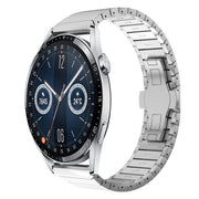 For Huawei Watch GT3 46mm 22mm One Bead Paint Butterfly Buckle Alloy Watch Band(Silver)