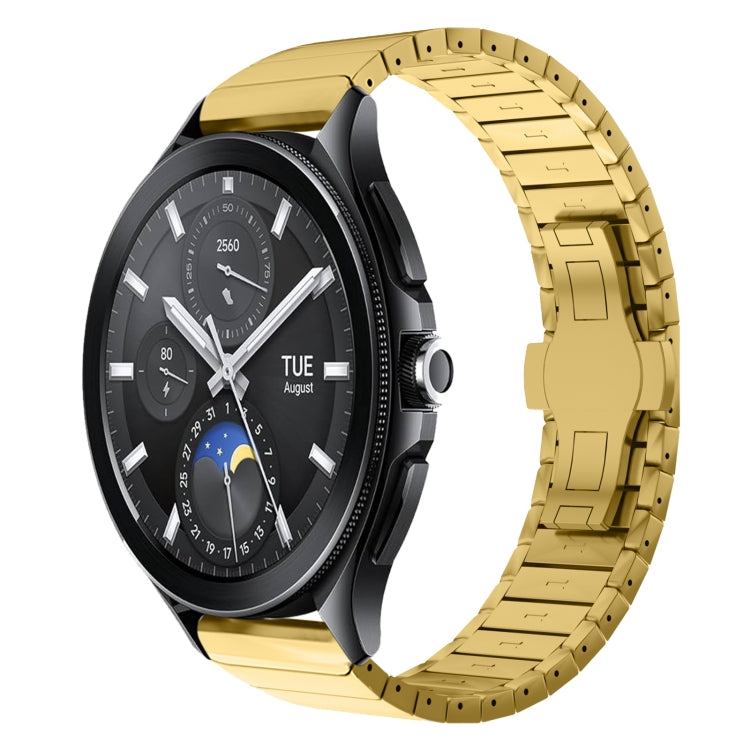 For Xiaomi Watch 2 Pro 22mm One Bead Paint Butterfly Buckle Alloy Watch Band(Gold) - free shipping - PMC TechLife - Order now!