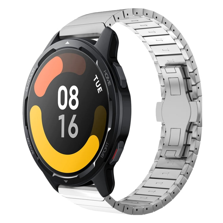 For Xiaomi Watch S1 Active 22mm One Bead Paint Butterfly Buckle Alloy Watch Band(Silver) - free shipping - PMC TechLife - Order now!