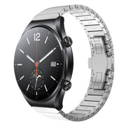 For Xiaomi Watch S1 22mm One Bead Paint Butterfly Buckle Alloy Watch Band(Silver)