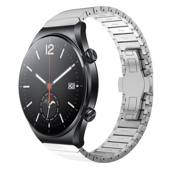 For Xiaomi Watch S1 22mm One Bead Paint Butterfly Buckle Alloy Watch Band(Silver)