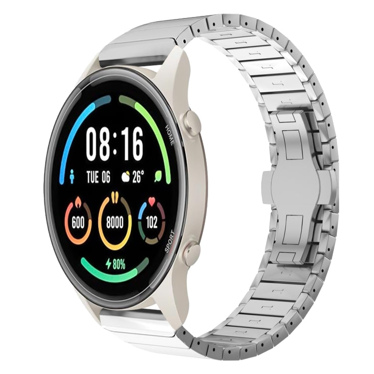 For Xiaomi Watch Sport 22mm One Bead Paint Butterfly Buckle Alloy Watch Band(Silver) - free shipping - PMC TechLife - Order now!