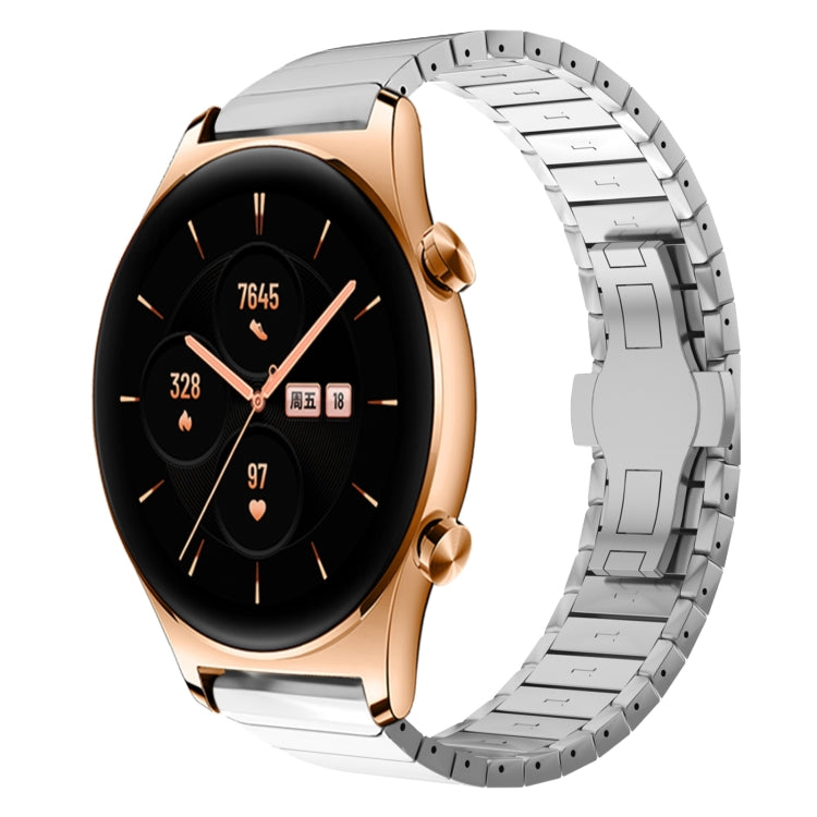 For Honor Watch GS 3 22mm One Bead Paint Butterfly Buckle Alloy Watch Band(Silver) - free shipping - PMC TechLife - Order now!