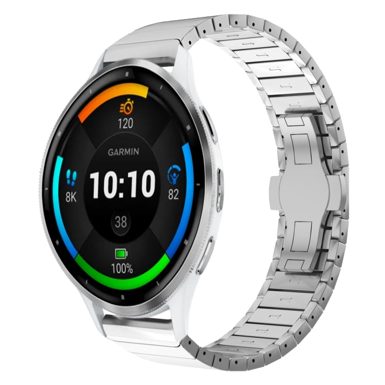 For Garmin Venu 3 22mm One Bead Paint Butterfly Buckle Alloy Watch Band(Silver) - free shipping - PMC TechLife - Order now!