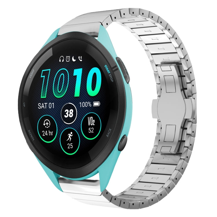 For Garmin Forerunner 265 Music 22mm One Bead Paint Butterfly Buckle Alloy Watch Band(Silver) - free shipping - PMC TechLife - Order now!