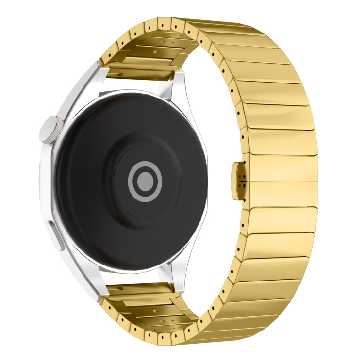 For Garmin Forerunner 255 Music 22mm One Bead Paint Butterfly Buckle Alloy Watch Band(Gold)