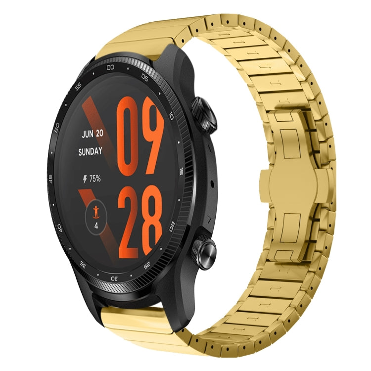 For Ticwatch Pro3 Ultra 22mm One Bead Paint Butterfly Buckle Alloy Watch Band(Gold) - free shipping - PMC TechLife - Order now!