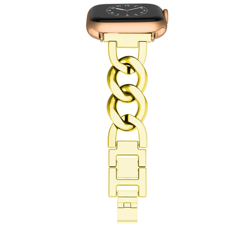 For Apple Watch Ultra 2 49mm Quick-Release Metal Chain Watch Band(Gold)