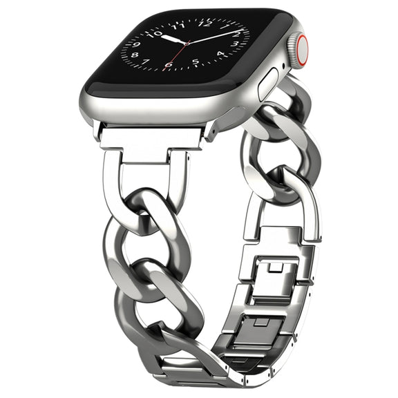 For Apple Watch Ultra 49mm Quick-Release Metal Chain Watch Band(Silver)