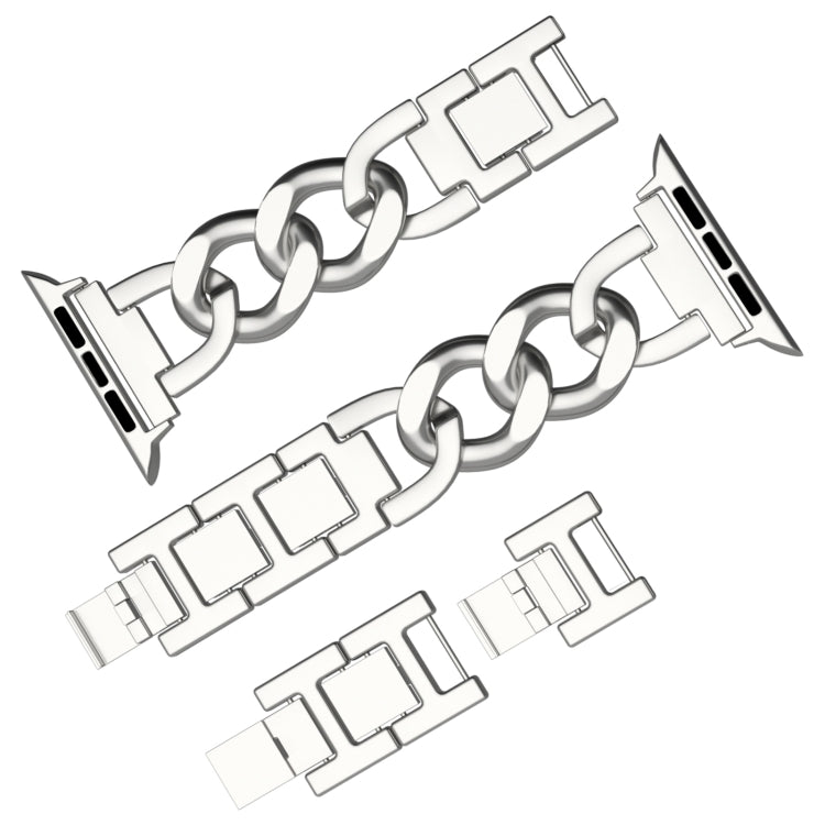 For Apple Watch Ultra 49mm Quick-Release Metal Chain Watch Band(Silver)