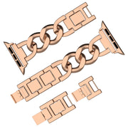 For Apple Watch Series 5 44mm Quick-Release Metal Chain Watch Band(Rose Gold)