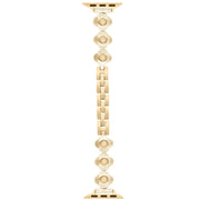For Apple Watch Ultra 49mm Four Leaf Clover Quick-Release Metal Chain Watch Band(Gold)