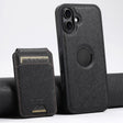 For iPhone 16 Plus Suteni M2 Cross-Grain MagSafe Vertical Card Back Phone Case(Black) - iPhone 16 Plus Cases by Suteni | Online Shopping South Africa | PMC TechLife | Buy Now Pay Later Mobicred