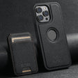 For iPhone 16 Pro Max Suteni M2 Cross-Grain MagSafe Vertical Card Back Phone Case(Black) - iPhone 16 Pro Max Cases by Suteni | Online Shopping South Africa | PMC TechLife | Buy Now Pay Later Mobicred