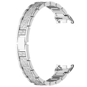 For Xiaomi Smart Band 9 / 9 NFC Diamond Three Beads Stainless Steel Metal Watch Band(Silver)