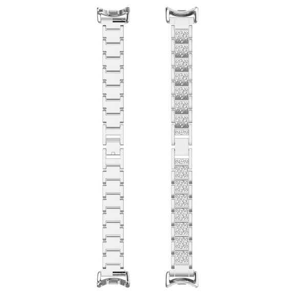 For Xiaomi Smart Band 9 / 9 NFC Diamond Three Beads Stainless Steel Metal Watch Band(Silver)