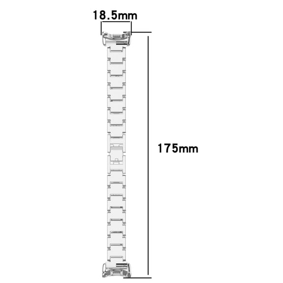 For Xiaomi Smart Band 9 / 9 NFC Diamond Three Beads Stainless Steel Metal Watch Band(Silver)