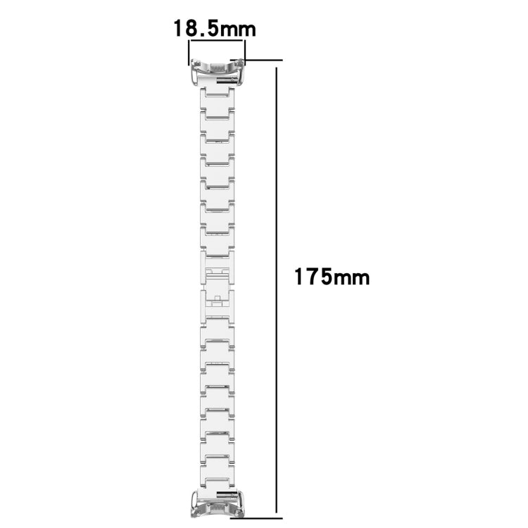 For Xiaomi Smart Band 9 / 9 NFC Diamond Three Beads Stainless Steel Metal Watch Band(Silver)
