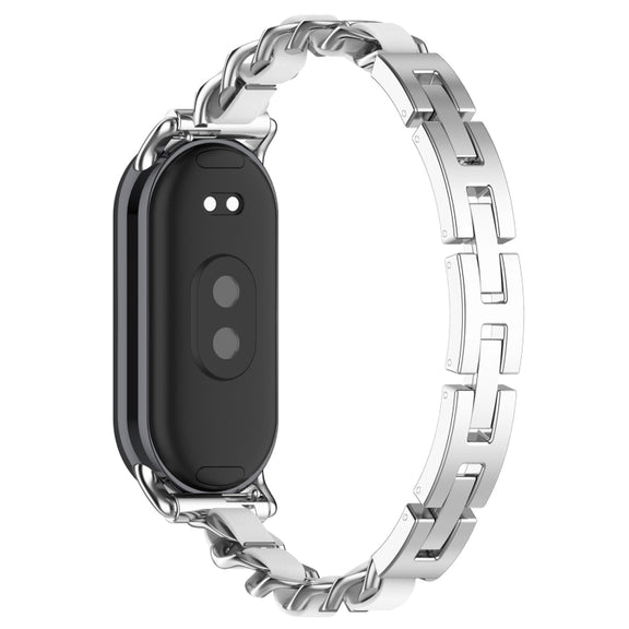 For Xiaomi Smart Band 9 / 9 NFC Fashion Bracelet Metal Watch Band(Silver)