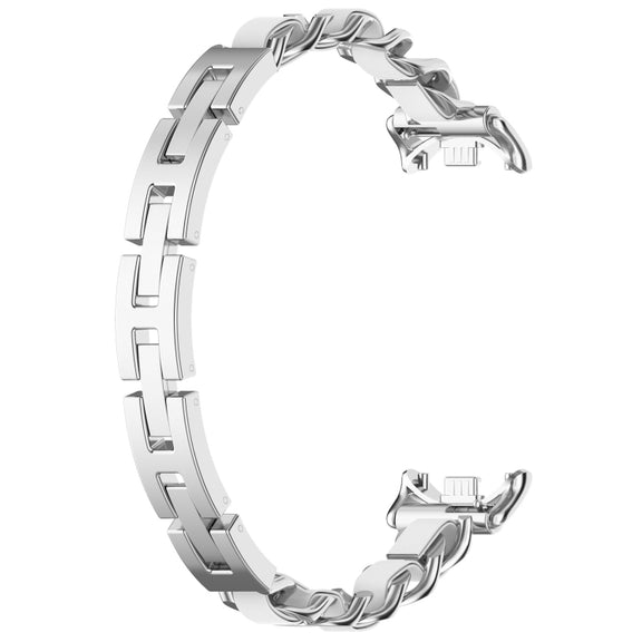 For Xiaomi Smart Band 9 / 9 NFC Fashion Bracelet Metal Watch Band(Silver)