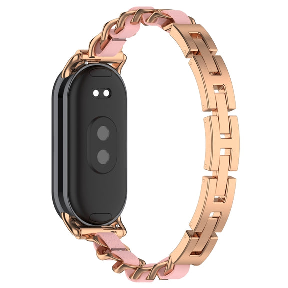 For Xiaomi Smart Band 9 / 9 NFC Fashion Bracelet Metal Watch Band(Rose Gold)