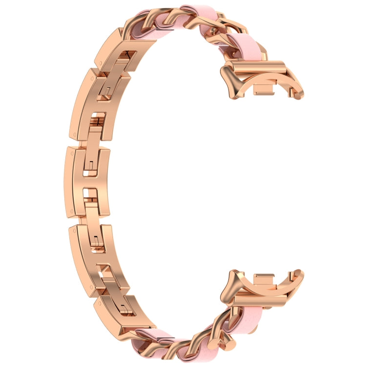 For Xiaomi Smart Band 9 / 9 NFC Fashion Bracelet Metal Watch Band(Rose Gold)