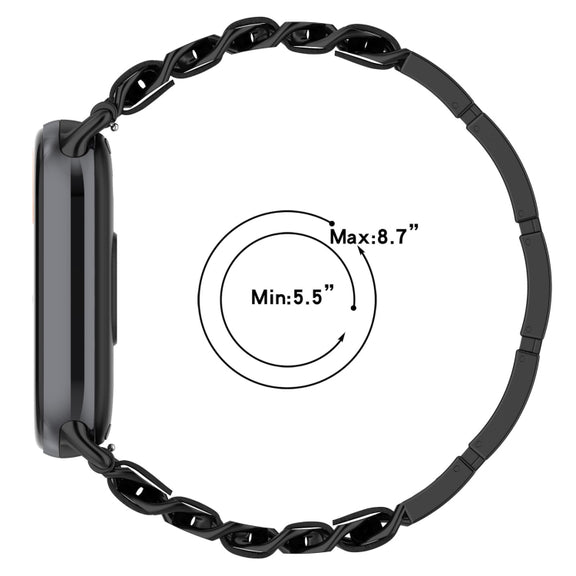 For Xiaomi Smart Band 9 / 9 NFC Fashion Bracelet Metal Watch Band(Rose Gold)