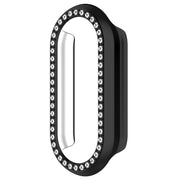 For Xiaomi Smart Band 9 NFC Diamond Half Coverage Hollow PC Watch Protective Case(Black)
