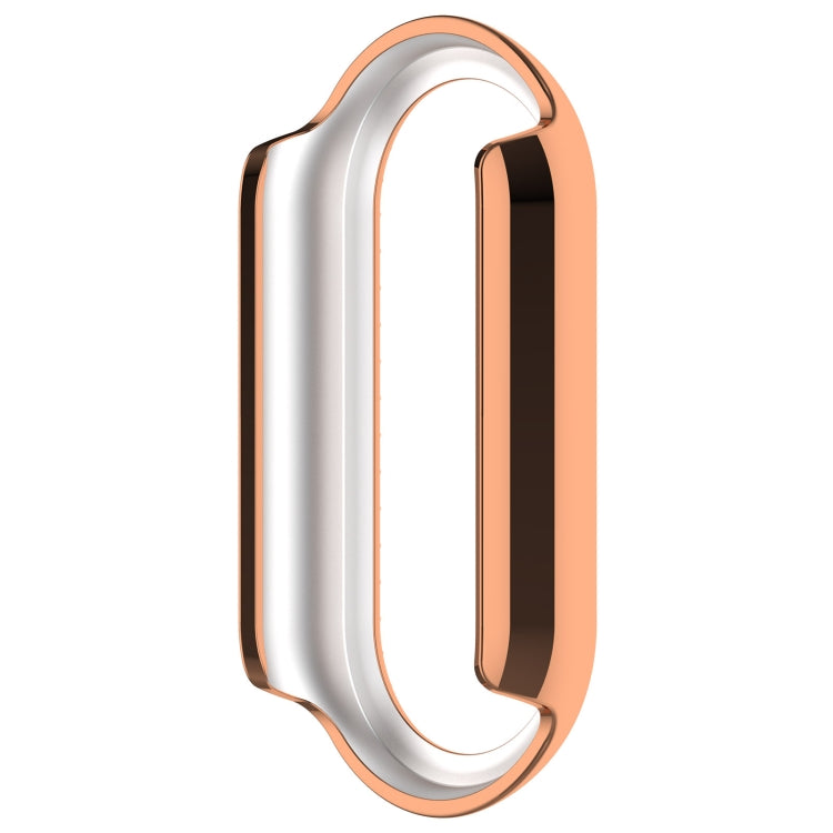 For Xiaomi Smart Band 9 NFC Diamond Half Coverage Hollow PC Watch Protective Case(Rose Gold)