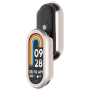 For Xiaomi Smart Band 9 NFC Diamond Half Coverage Hollow PC Watch Protective Case(Starlight)