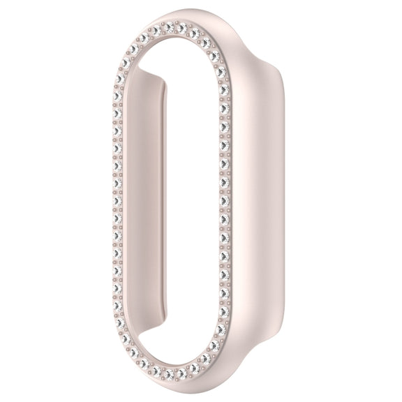 For Xiaomi Smart Band 9 NFC Diamond Half Coverage Hollow PC Watch Protective Case(Starlight)