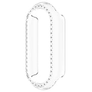For Xiaomi Smart Band 9 Diamond Half Coverage Hollow PC Watch Protective Case(Transparent White)