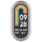 For Xiaomi Smart Band 9 Diamond Half Coverage Hollow PC Watch Protective Case(Transparent White)