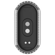 For Xiaomi Smart Band 9 Diamond Half Coverage Hollow PC Watch Protective Case(Transparent White)