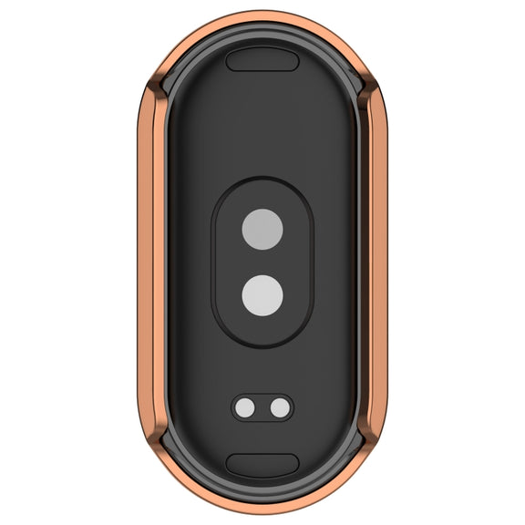 For Xiaomi Smart Band 9 Diamond Half Coverage Hollow PC Watch Protective Case(Rose Gold)