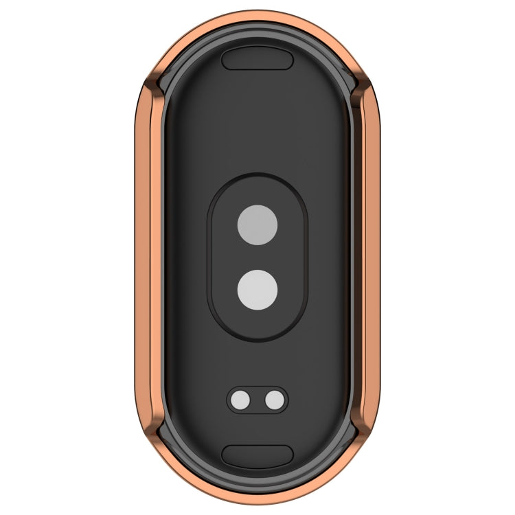 For Xiaomi Smart Band 9 Diamond Half Coverage Hollow PC Watch Protective Case(Rose Gold)