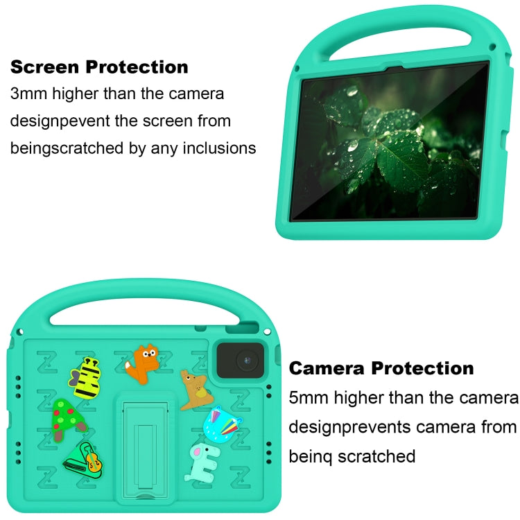 For Lenovo Tab M11 / Xiaoxin Pad 11 2024 Cartoon Sparrow EVA Shockproof Tablet Case(Glacier Green)