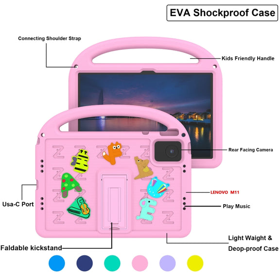 For Lenovo Tab M11 / Xiaoxin Pad 11 2024 Cartoon Sparrow EVA Shockproof Tablet Case(Pink)