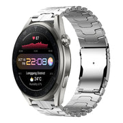 For Huawei Watch 3 Pro New 22mm Double Lock Buckle Turtle Steel Watch Band(Silver)